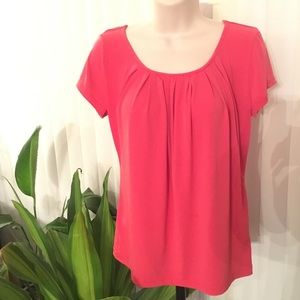 NY&Co Coral Pink Stretch Blouse Top Shirt